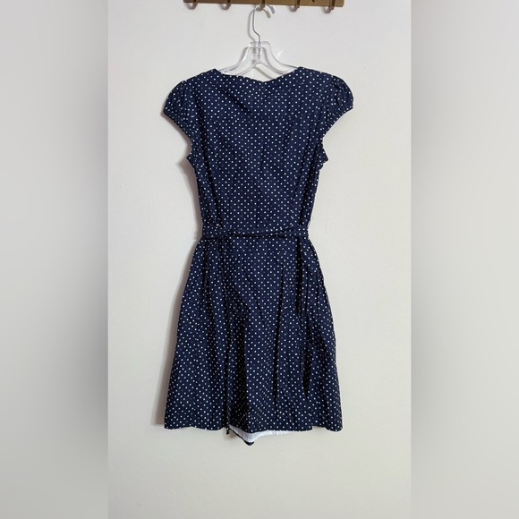 Lilly Pulitzer Dress Womens Navy Polka Dot Fit Flare Cotton Lined Size 2 - Picture 5 of 5